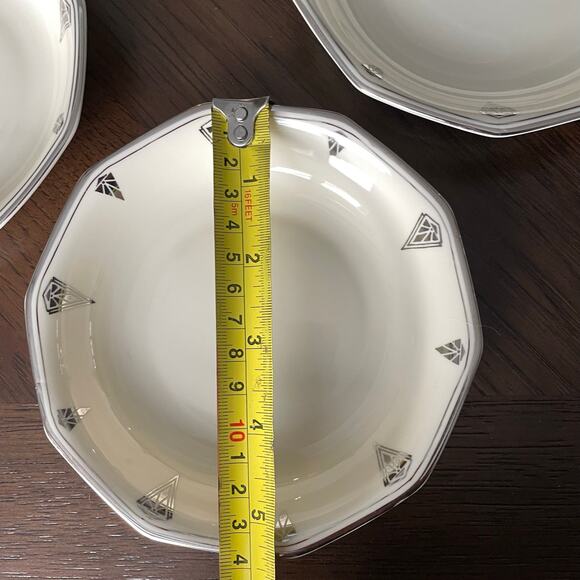 Vintage Art Deco Community China Deauville Fruit Bowl Set of 4 Dessert 1920 READ - Picture 4 of 16